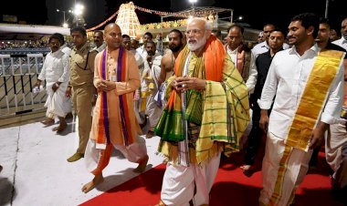 प्रधानमंत्री मोदी का श्री वेंकटेश्वर स्वामी मंदिर दर्शन