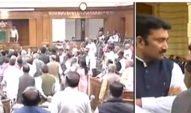 बिहार विधानसभा में RJD और BJP विधायकों के बीच धक्का-मुक्की, कुर्सी पलटी