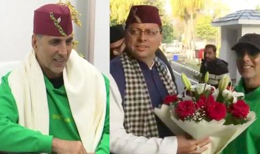 बॉलीवुड अभिनेता Akshay Kumar से मिले उत्तराखंड के मुख्यमंत्री Pushkar Singh Dhami