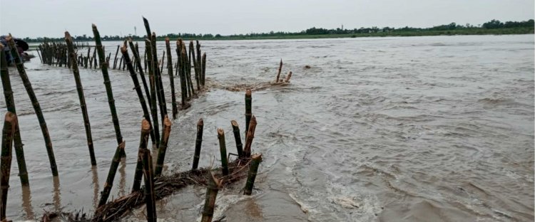 लगातार बारिश से बिहार की कई नदियों में उफान, नालंदा व गया में तटबंध टूटे